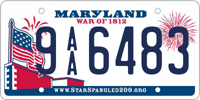 MD license plate 9AA6483