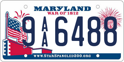 MD license plate 9AA6488