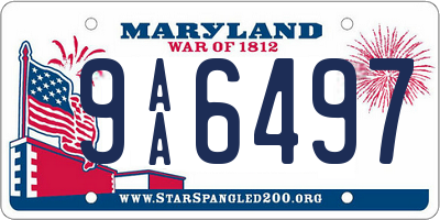 MD license plate 9AA6497