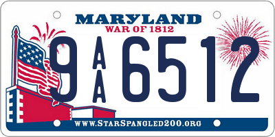 MD license plate 9AA6512