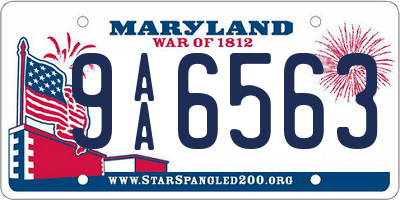 MD license plate 9AA6563
