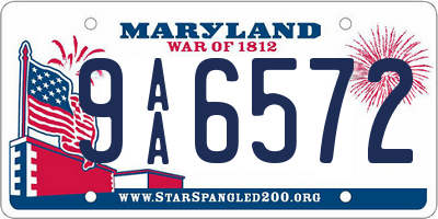 MD license plate 9AA6572