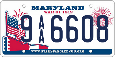 MD license plate 9AA6608