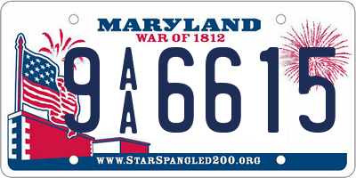 MD license plate 9AA6615