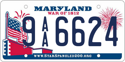 MD license plate 9AA6624
