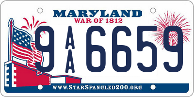 MD license plate 9AA6659