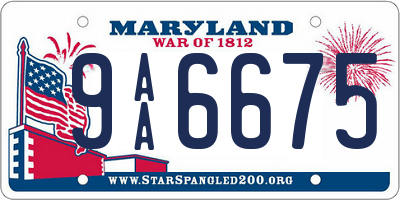 MD license plate 9AA6675