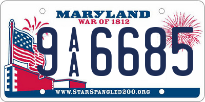 MD license plate 9AA6685