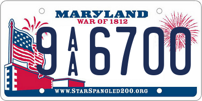 MD license plate 9AA6700