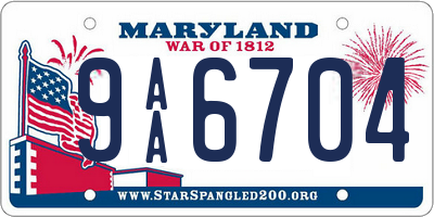 MD license plate 9AA6704