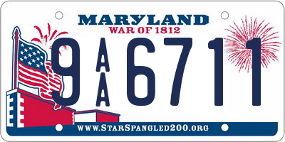 MD license plate 9AA6711
