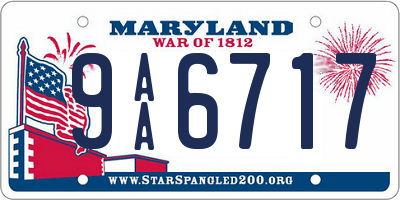 MD license plate 9AA6717
