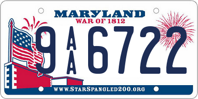 MD license plate 9AA6722
