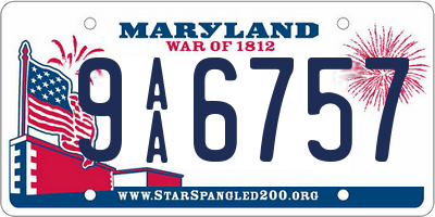 MD license plate 9AA6757