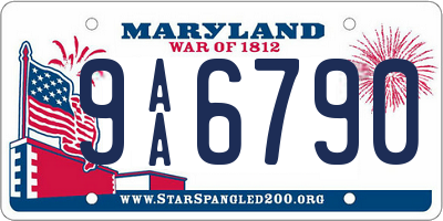 MD license plate 9AA6790