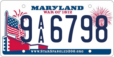 MD license plate 9AA6798
