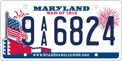 MD license plate 9AA6824
