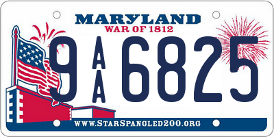 MD license plate 9AA6825