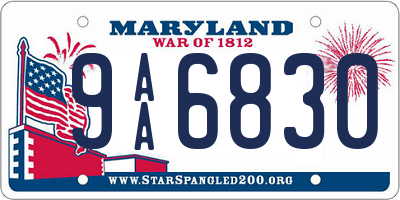 MD license plate 9AA6830