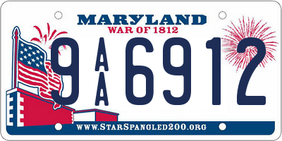 MD license plate 9AA6912