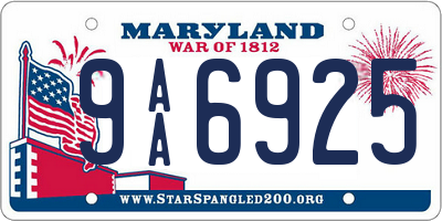 MD license plate 9AA6925