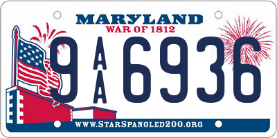 MD license plate 9AA6936