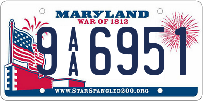 MD license plate 9AA6951