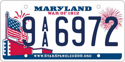 MD license plate 9AA6972