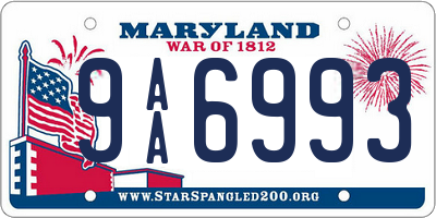MD license plate 9AA6993