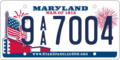 MD license plate 9AA7004