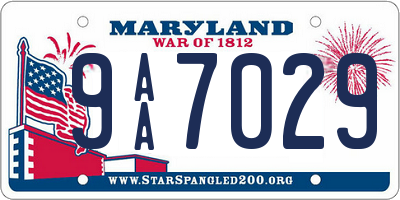 MD license plate 9AA7029