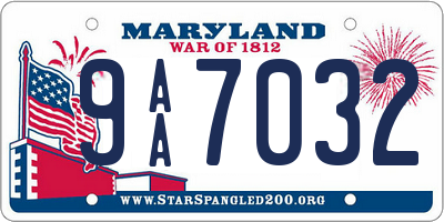 MD license plate 9AA7032