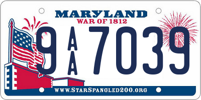 MD license plate 9AA7039
