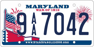 MD license plate 9AA7042