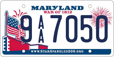 MD license plate 9AA7050