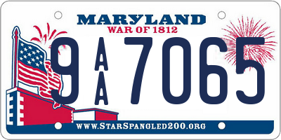 MD license plate 9AA7065