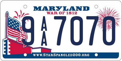 MD license plate 9AA7070