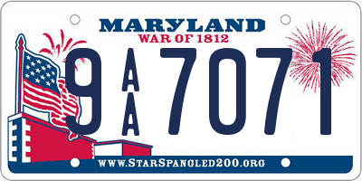 MD license plate 9AA7071