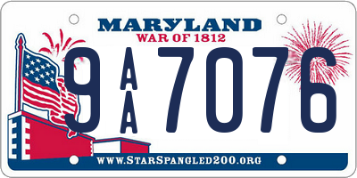 MD license plate 9AA7076