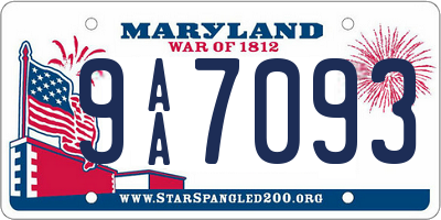 MD license plate 9AA7093
