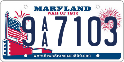 MD license plate 9AA7103