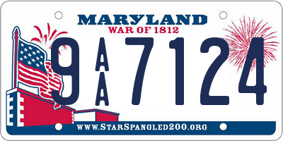 MD license plate 9AA7124