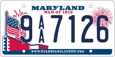 MD license plate 9AA7126
