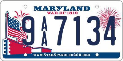 MD license plate 9AA7134