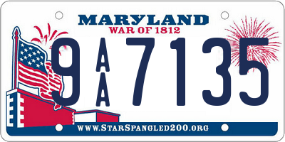 MD license plate 9AA7135
