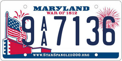 MD license plate 9AA7136
