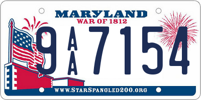 MD license plate 9AA7154