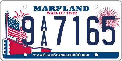 MD license plate 9AA7165