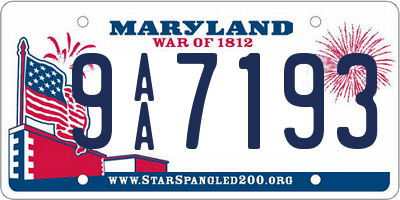 MD license plate 9AA7193