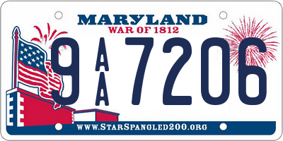 MD license plate 9AA7206